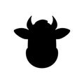 Cow head icon. Farm animal black silhouette. Vector isolated Royalty Free Stock Photo